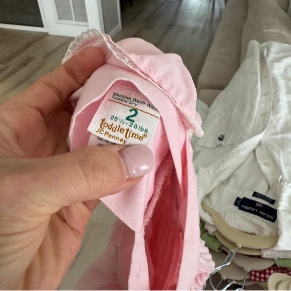 Vintage 1970s Dress Bundle toddler girl pleated embroidered lace ruffle collar - Picture 13 of 13